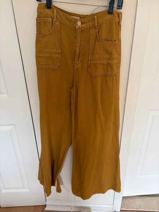 Pilcro Pants - Pilcro Golden Mustard High-Rise Wide Leg Pants